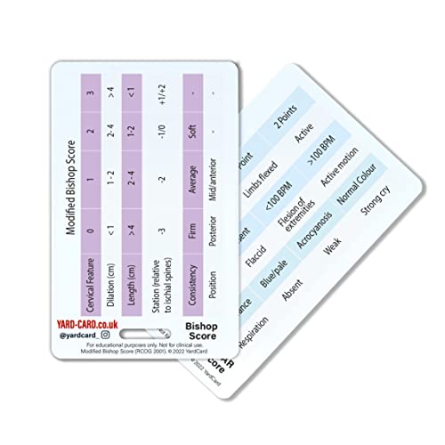 YardCard Student Midwife Badge Card Set | Baby Weight Conversions, Bishop Score, Foetal Positions, Abbreviations | Student Midwife, Obstetrics and Gynaecology, Midwifery Student Gift