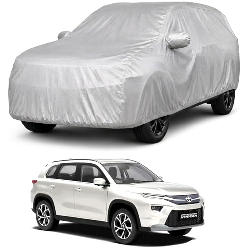 Image of Autofact Car Body Cover Compatible with Hyryder | Custom Fit Car Cover | 100% Water-Resistant| Triple-Stitched Lightweight Fabric | Dustproof | Indoor & Outdoor Use | Elastic Bottom