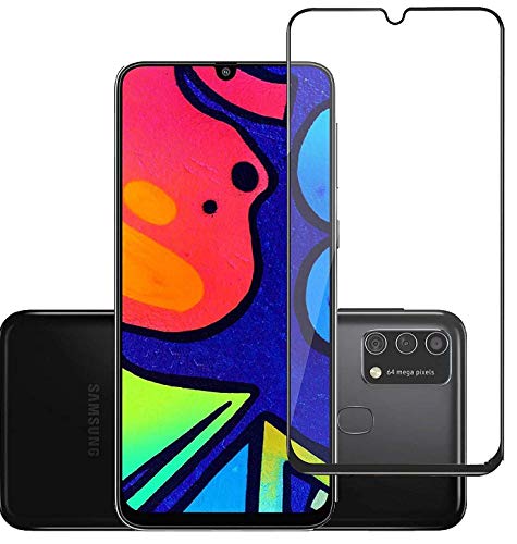 Image of Screen Protector for Samsung Galaxy F41 (Black) Tempered Glass Edge-to-Edge 6D Screen Guard With Installation Kit