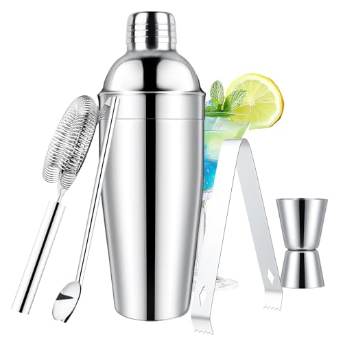 25OZ Cocktail Shaker Set, 6-Piece Cocktail Bartender Kit with Strainer, Stainless Steel Martini...