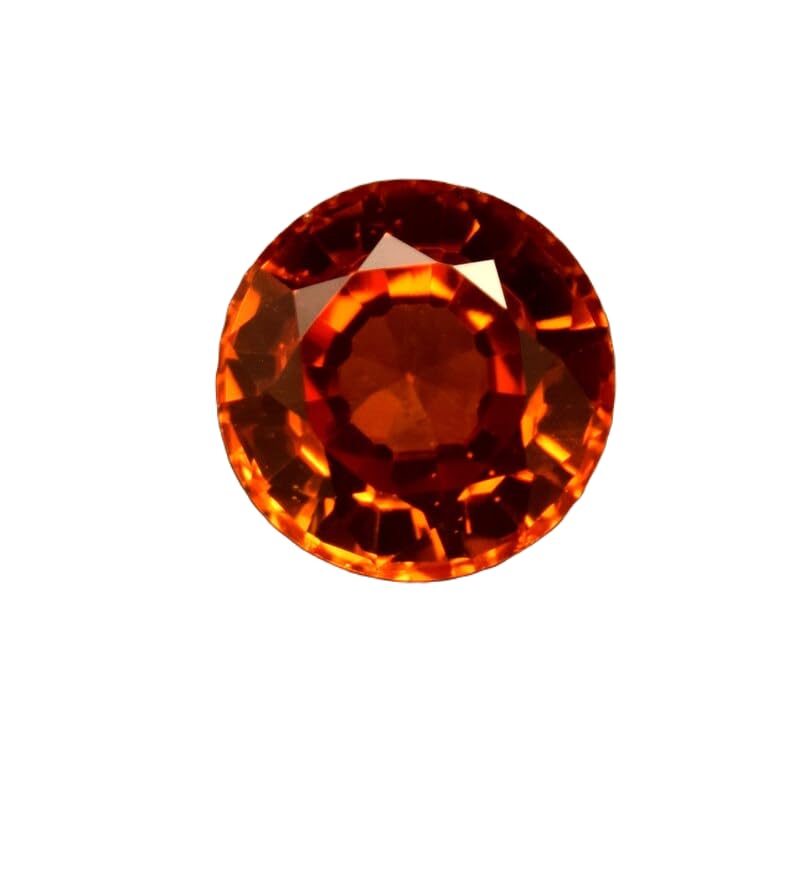 Saphir orange naturel 8 mm rond pour création de bague et bijoux fait main