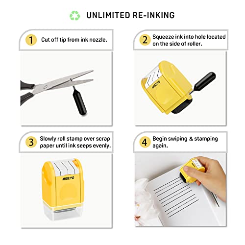 Image of Miseyo Self-Inking Dashed Handwriting Lines Practice Roller Stamp for Kids