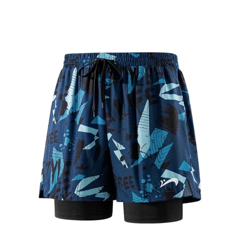 Men's Quick Drying Swim Trunks Polyester Fiber Printed Beach Shorts for Swimming, Surfing, and Water Sports