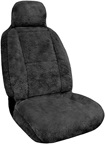 Eurow Australian Merino Sheepskin Car Seat Cover, Plush Universal Fit for Most Vehicles, Summer Cool & Winter Warm, Side Airbag Safe, Easy Installation, 56 x 23 Inches, Single Seat, Gray