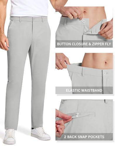 SERAMY Calça masculina de golfe 78,7 cm entrepernas stretch slim fit vestido casual trabalho secagem