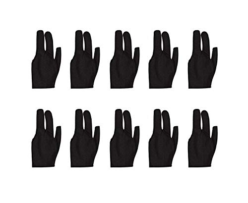 JBB Billiards Pool and Snooker Glove (Black) - 10 Pcs