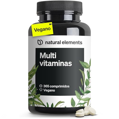 Multivitaminas para hombre y mujer - 365 Comprimidos veganos para 1 año - Vitaminas A-Z + Minerales para el bienestar general - Sin aditivos innecesarios - Probado en laboratorio