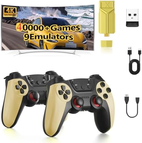 50,000+ Wireless Retro Game Stick, video game console, retro game console, HDMI TV Display Device HD Output, Revisit Classic Video Game Plug and Play, Premium Competitive Dual Controllers