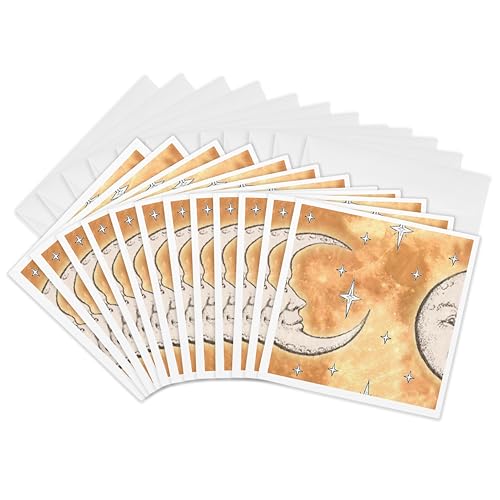 Cartes de vœux lune et étoiles correspondance correspondance lot de 12 15cm