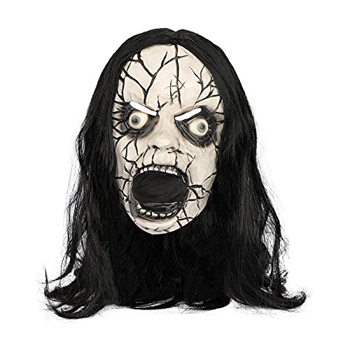 Halloween Scary Face Mask Horror Devil Grimaces Bat Clown Cosplay Mask Zombie Masks Latex Wizard Masks with Wig Halloween Carnival Haunted House Parties Supply for Adults - Image 3