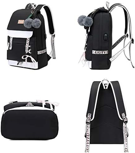 GUIVITU Backpack Kids School Bags Children Teens Nylon Bookbag Casual Laptop Daypack Waterproof School Rucksack Sets with Pencil Case Outdoor Travel Schoolbag for Teenage Girls Boys