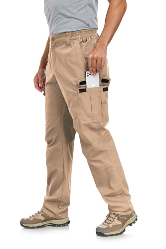 Work Pants for Mens Ripstop Water Resistant Cargo Pants Breathable Tactical Hiking Pants with Multi Pockets4