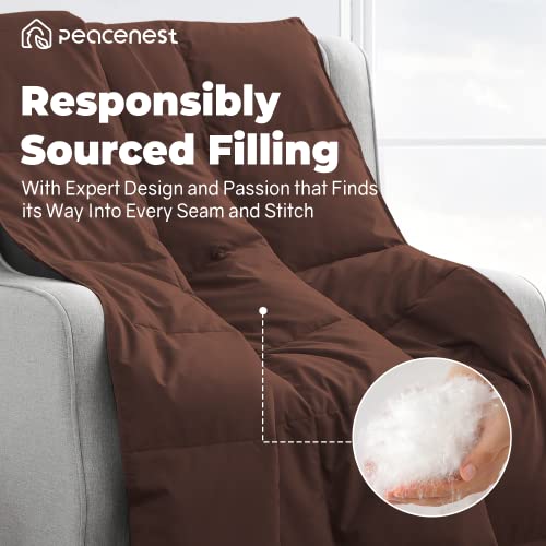 Peace Nest Down Throw Blankets For Couch 50X70” Down Blanket For Indoor And Outdoor Throw Blanket Use Soft Lightweight Throw Blanket Chocolate #TOP2