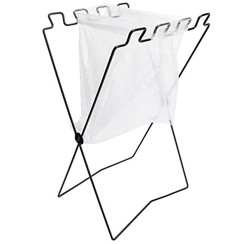 Image of Acouto Trash Bag Holder Leaf Bag Holder Stand Portable Trash Bag Rack Collapsible Trash Bag Organizer Iron Wire Folding Shelf for Camping Picnic Kitchen Barbecue Accessory BBQ Supplies