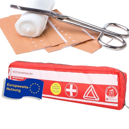 cartrend Kombitasche, rot, DIN 13164, mit Malteser Erste-Hilfe-Sofortmaßnahmen