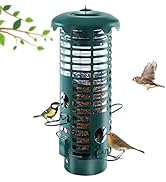 Beserie Squirrel Proof Bird Feeder,Metal Mesh Bird Feeders for Outdoors Hanging,Weight Activated ...