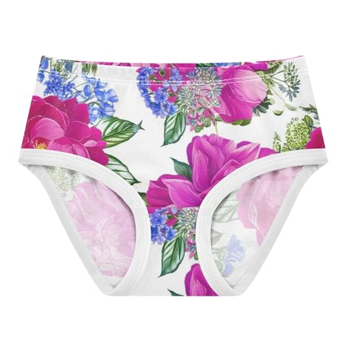 Girls Underwear Toddlers 2t Cotton Cute Panties Girl Flower Briefs Underpants Purple Pink Floral White