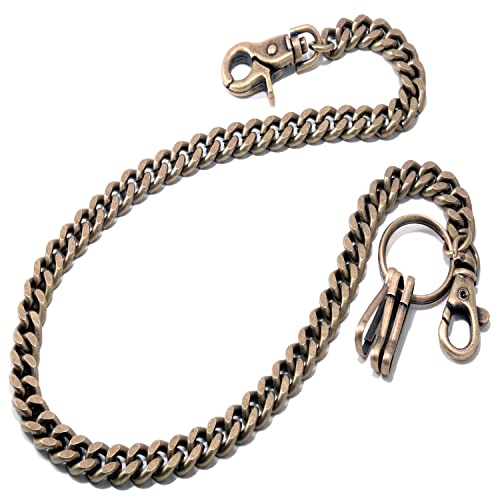 Double K Simple Strong Pocket Keychain with Both Ends Lobster Clasps and Extra Ring Keychain Wallet Chain (20inch) (CS150 BRONZE)3
