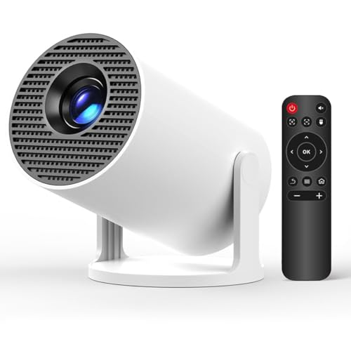 Image of Mini Portable Projector, 4K Auto Keystone Projector, 1080P Full HD with WiFi 6 and Bluetooth 5.0, 130 Inch Screen, 180 Degree Flip Compatible Smartphone /Tablets /PC /TV Stick HY300