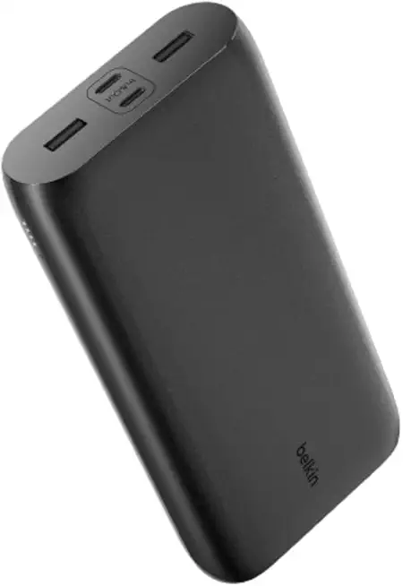 Belkin BoostCharge 4-Port Powerbank 26K, Akkupack mit USB-C- und USB-A-Anschlüssen, Schnellladen mit USB-C Power Delivery, tragbares Ladegerät für iPhone 16, 15, 14, iPad Pro, Galaxy S24, S23, Pixel