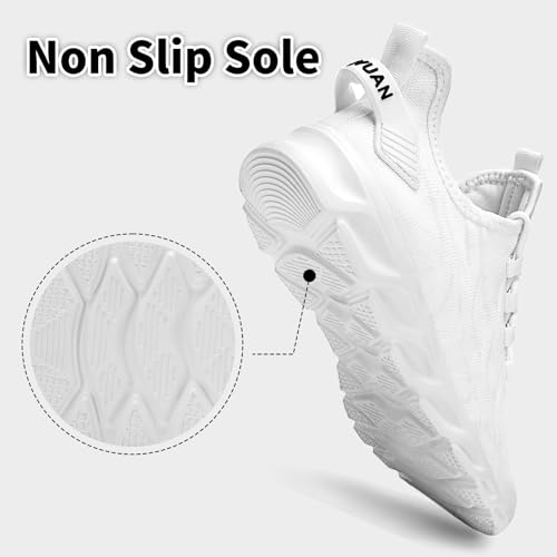 Image of Men Running Tennis Shoes Gym Fashion Sneakers Walking Workout Shoes Athletic Slip on Breathable Mesh Comfortable Lightweight Casual Sport Shoe