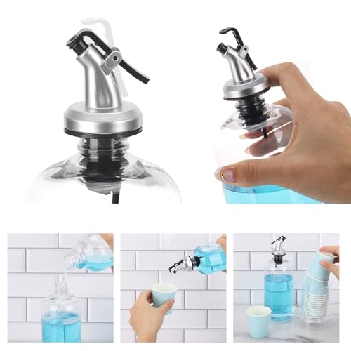 Image of Tbestmax Plastic Mouthwash Dispenser with Cup Holder, Clear Mouth Wash Pump Bottle with Tray for Bathroom Organizers, 16oz Refillable Mouthwash Container