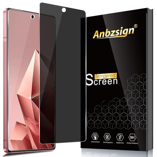 Anbzsign 2 Pack for Infinix Note 50 4G/50 Pro 4G/ 50 Pro Plus Privacy Tempered Glass Screen Protector, Anti-Spy 9H Hardness Case Friendly Film