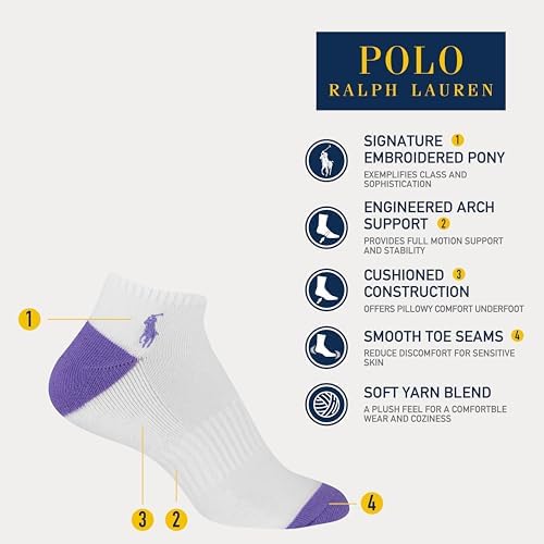Polo Ralph Lauren Boys' Classic Sport Low Cut Socks-6 Pair Pack-Soft Stretchy Yarn & Arch Support4