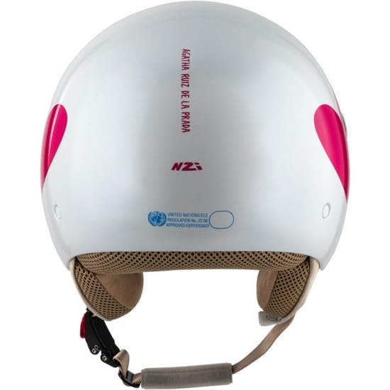 Casco Abierto Edicion Especial Ruiz - Blanco con Corazon Rosa T-XS