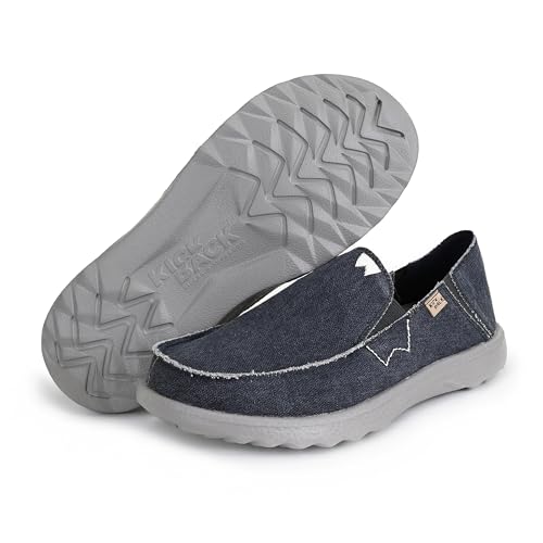 Kickback Couch 2.0 - Men's Grey Canvas Loafers - Lightweight Slip On Casual Shoes - All Day Comfort - Convertible Mule/Slider Design4
