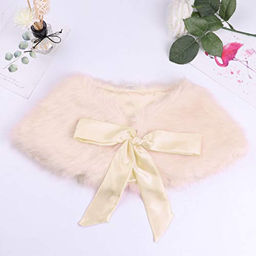 Yartina Little Girls Faux Fur Bolero Shrug Flower Girls Wedding Shoulder Cape Princess Party Dress Shawl Wrap3