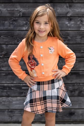 Image of Disney Frozen Elsa Minnie Princess Girl Outfit Knit Top & Tweed Skirt Set 2-13Y