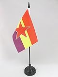 Material : Poliester 100D AZ FLAG Bandera de Mesa ESPAÑA Republicana Estrella del EJÉRCITO Popular 15x10cm - BANDERINA de DESPACHO DE LA Republica ESPAÑOLA 10 x 15 cm