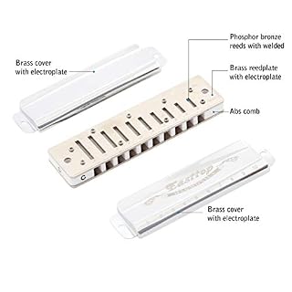 East Top 10 Holes Key by C Professional Diatonic Blues Harmonica T008, Silver Harmonica Pour adultes, joueurs… - Les Beatles, Paul McCartney, John Lennon, RIngo Starr, George Harrison East Top 10 Holes Key by C Professional Diatonic Blues Harmonica T008, Silver Harmonica Pour adultes, joueurs… – Image 3
