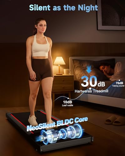 Image of NeoSilent Walking Pad Under Desk Treadmill for Home with BLDC Core and Extra-Large Belt, App and Remote Control,Compact and Portable for Small Space