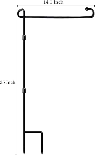 Miniatura 5 de Soporte para bandera de jardín, poste con clip, pintura impermeable con recubrimiento de polvo para banderas de casa, banderas decorativas, banderas