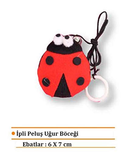 Eastland Evcil Hayvan Oyuncağı, İpli Peluş Uğur Böceği, Kırmızı, 7 Cm