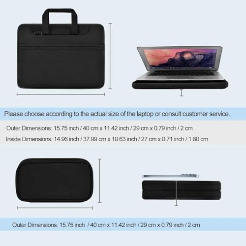 Image of Laptop Case 15.6 Inch Briefcase with Detachable Belt Bag,Compatible with MacBook Pro Model of 15-16 Inch and Most Popular 15.6 Inch Notebooks Chromebooks (B01K01)