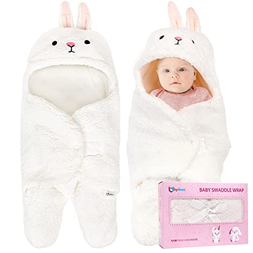 Swaddle Blankets Baby Girl Swaddle Blankets, Ultra Soft Plush Essential for Infants 0-6 Months Clothes, Cute Receiving Blanket Bunny Sleeping Wrap, Newborn Registry Gift Perfect for Baby Shower
