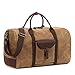 Canvas Duffle Bag Carry on for Men Large Waterproof Travel Tote Oversized Genuine Leather Weekend Bag