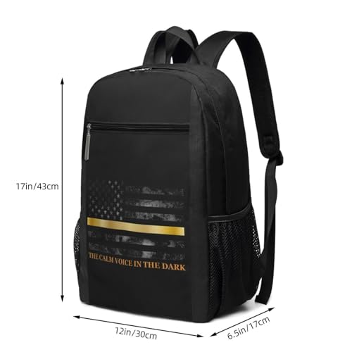 Dispatcher 911 Thin Gold Yellow Line Backpack 17 Inch For Travel Laptops Backpack4