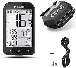 CYCPLUS Bike Computer Set Include Speed Sensor and Mount, Wireless Bicycle Speedometer Odometer, Waterproof ANT+ Bluetooth MTB Tracker