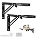 Gueenky 2 Pièces Equerre Rabattable Murale Noir, 500 x170mm Support Console Pliable Equerre Équerre Pliante Charge Lourde Supports Équerre Étagère Pliante Pour Garage établi