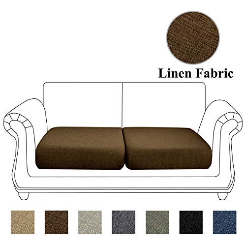 Linen Fabric Sofa Cushion Couch Cover, Sofa Furniture Protector Slipcover with Elastic Bottom