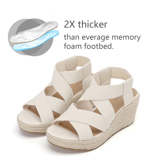 Image of Luoika Women's Wide Width Platform Wedge Sandals