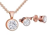DETAILS zum Damen Schmuck Set: --> Halskette Kettenlänge: 45 cm --> Ketten-Anhänger: Stein mit Fassung ca. 6 mm Durchmesser --> Höhe inklusive Öse: ca. 12 mm --> Ohrringe: ca. 5 mm Durchmesser und Breite von 2,9 mm. FÜR VIELE TOLLE ANLÄSSE: Ob als dezentes Braut Schmuck-Set oder Schmuck-Set Hochzeit, als Mode-Schmuck Damen Set oder Abend Schmuck Set - die klassische Kette mit den passenden Ohrringen sind auch perfekt für den Alltag.