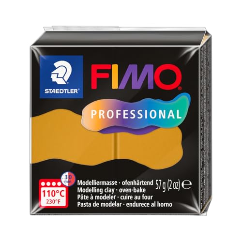 STAEDTLER FIMO professional 8040 ofenhärtende Modelliermasse, speziell für Profis und Künstler, Einzelprodukt ocker, 8040-17