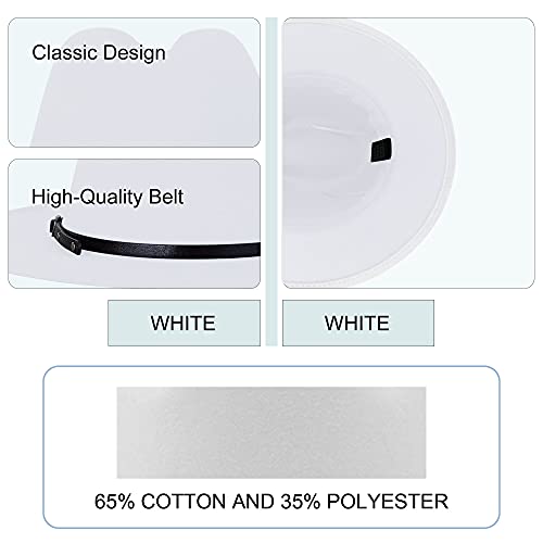 Image of Wide Brim Fedora Hats for Women Men Two Tone Dress Hat Felt Panama Hat in Two Audlt Size