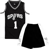 Maillot Basket Enfant 2 Pièces, Pop Tenue Basket Enfant, sans Manches Ensemble Basket Enfant, Maillot de Basket Enfant Juvénile, Maillot Basket Enfant et Shorts de 12-14 Ans,Noir,XXL/170