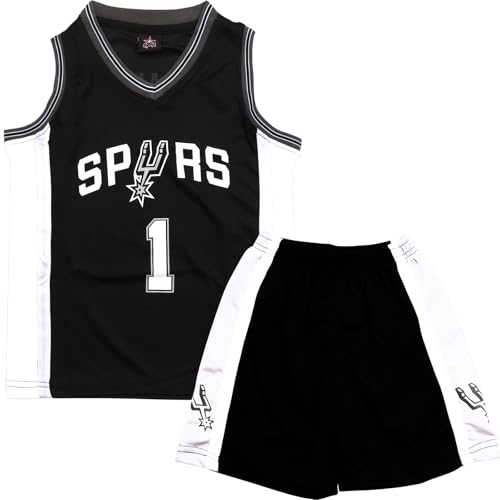 Maillot Basket Enfant 2 Pièces, Pop Tenue Basket Enfant, sans Manches Ensemble Basket Enfant, Maillot de Basket Enfant Juvénile, Maillot Basket Enfant et Shorts de 12-14 Ans,Noir,XXL/170